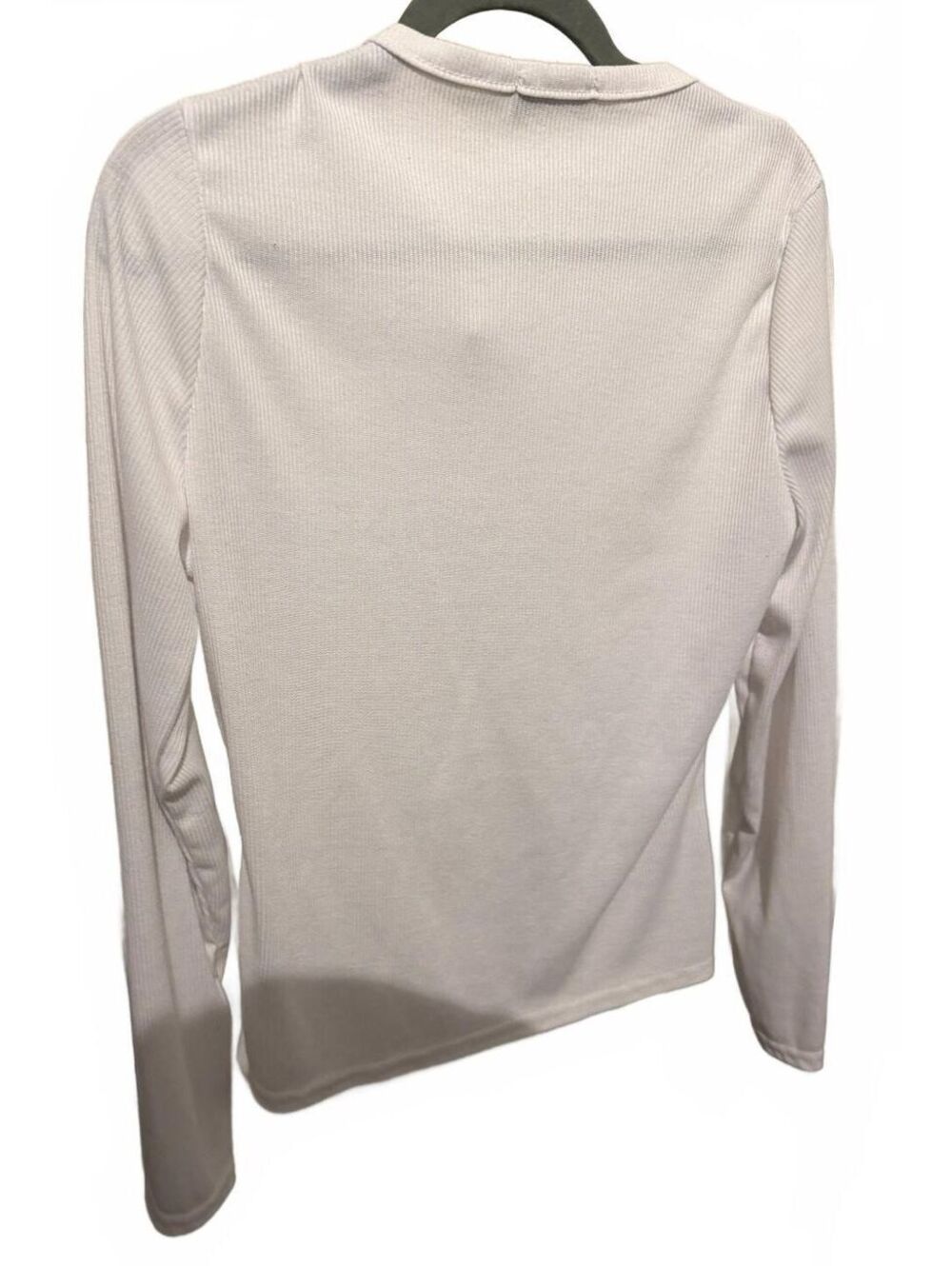 White Long Sleeve Henley Top - Picture 2 of 2